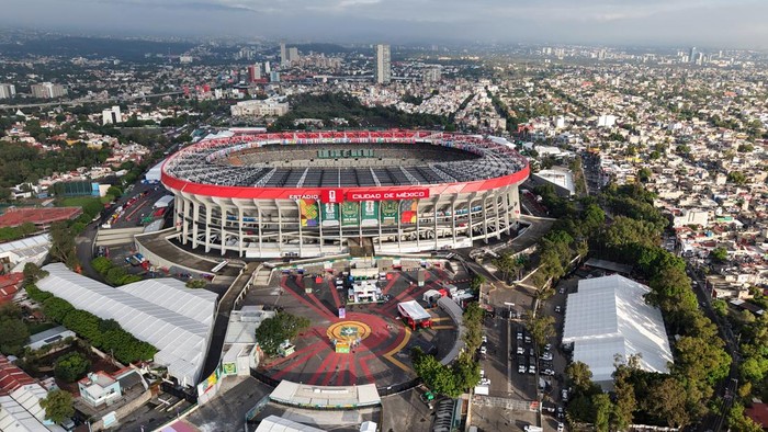 A drone view shows Ciudad de Mexico Stadium, formerly known as Azteca Stadium, ahead of the opening match of the 2026 FIFA World Cup, in Mexico City, Mexico, June 10, 2026. REUTERS/Luis Cortes     TPX IMAGES OF THE DAY