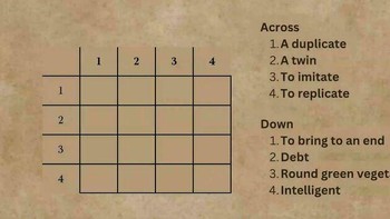 Crossword Mustahil. Semua petunjuk mendatar punya jawaban mirip: duplicate, twin, imitate, replicate. Kunci: “copy”. Tapi teka-teki ini menjebak karena petunjuk menurun membuatnya tidak sesederhana itu. Foto: Boredpanda