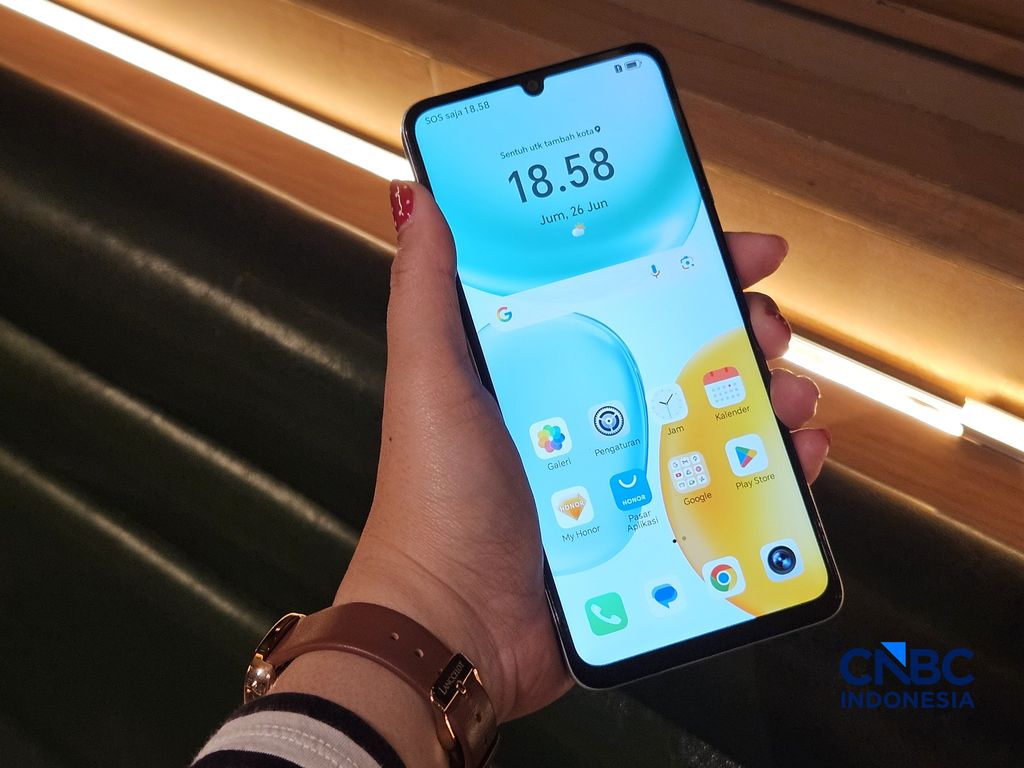 Honor X5c Plus. (CNBC Indonesia/Intan Rakhmayanti) Honor X5c Plus. (CNBC Indonesia/Intan Rakhmayanti)