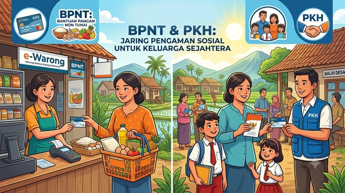 Ilustrasi Bansos BPNT dan PKH