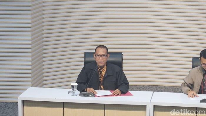 Konferensi pers OTT Bupati Langkat Syah Affandi di Gedung KPK (Adrial Akbar/detikcom)