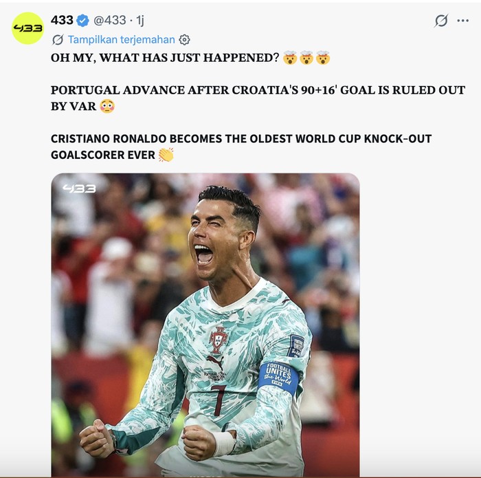 Akhir Gila Laga Portugal vs Kroasia Ramai Dibahas di Linimasa