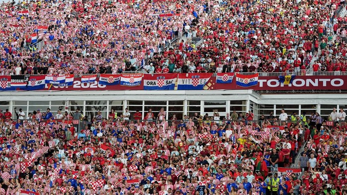 Soccer Football - FIFA World Cup 2026 - Round of 32 - Portugal v Croatia - Toronto Stadium, Toronto, Canada - July 2, 2026 Croatia fans inside the stadium before the match IMAGN IMAGES via Reuters/John E Sokolowski