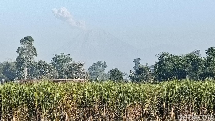 Gunung Semeru erupsi luncurkan lava pijar sejauh 1 kilometer.