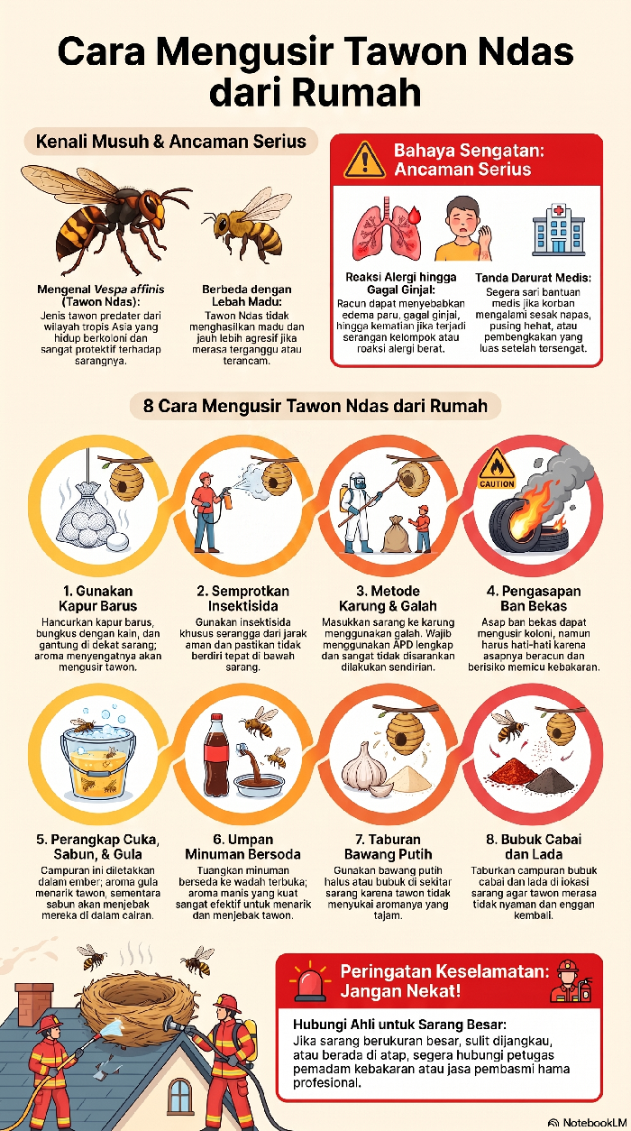 Infografis Cara Usir Tawon Ndas