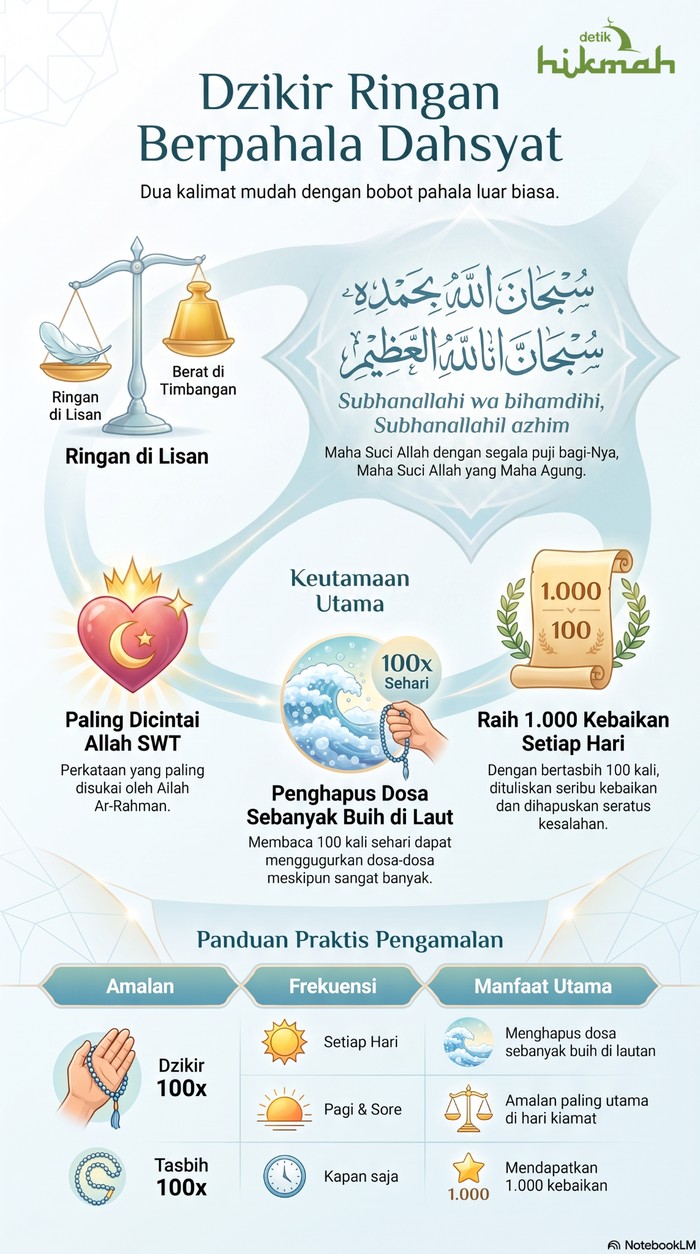 Infografis dzikir ringan berpahala dahsyat