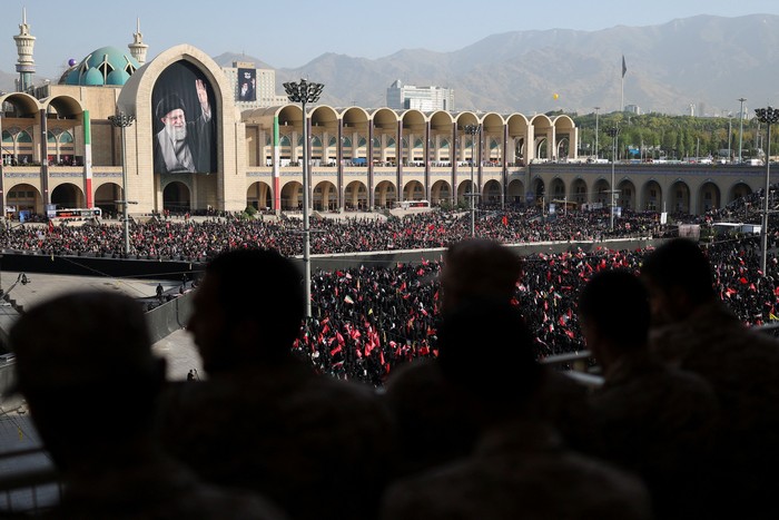 People gather on the day of a public farewell ceremony to pay their respects to late Supreme Leader Ayatollah Ali Khamenei, who was killed on February 28 in Israeli and U.S. airstrikes, at the Imam Khomeini Grand Mosalla, in Tehran, Iran July 4, 2026.  REUTERS/Mohammed Salem  Foreign media in Iran operate under guidelines set by the Ministry of Culture and Islamic Guidance, which regulates press activity and permissions  ISRAEL OUT. NO COMMERCIAL OR EDITORIAL SALES IN ISRAEL. NO ACCESS FOR ISRAELI MEDIA. NO USE BBC PERSIAN. NO USE VOA PERSIAN. NO USE MANOTO. NO USE IRAN INTERNATIONAL. NO USE RADIO FARDA. DIGITAL: NO USE BBC PERSIAN. NO USE VOA PERSIAN. NO USE MANOTO. NO USE IRAN INTERNATIONAL. NO USE RADIO FARDA.