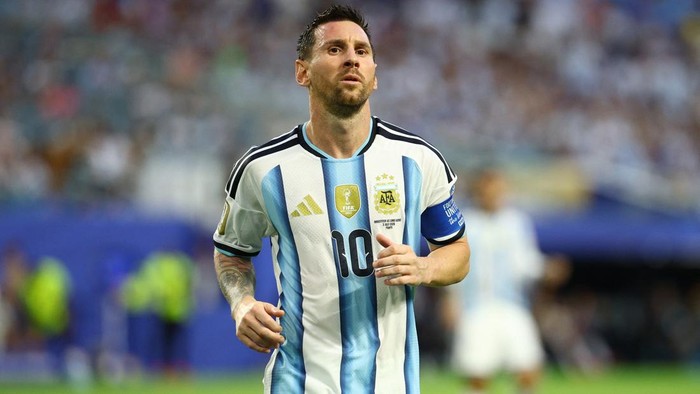 Soccer Football - FIFA World Cup 2026 - Round of 32 - Argentina v Cape Verde - Miami Stadium, Miami Gardens, Florida, U.S. - July 3, 2026 Argentinas Lionel Messi in action IMAGN IMAGES via Reuters/Nathan Ray Seebeck