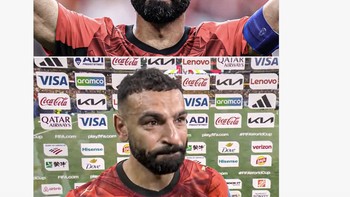 Mo Salah tampak emosional usai pertandingan. Foto: X.com