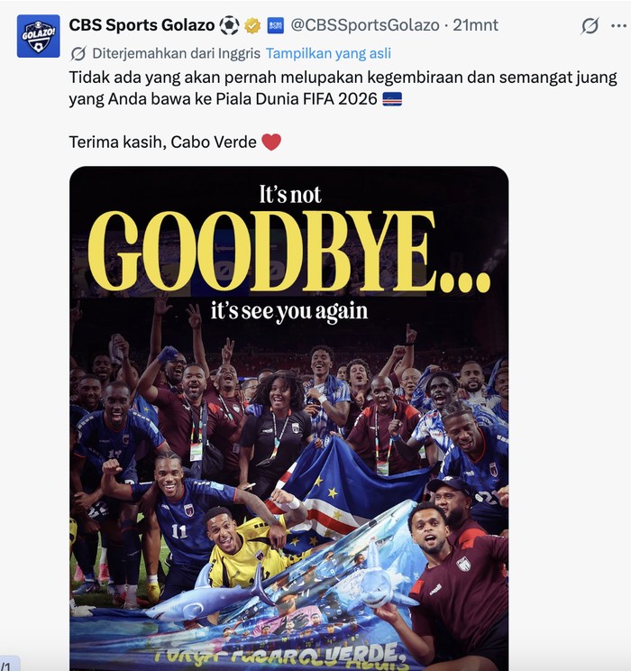 Cabo Verde Bikin Argentina Senam Jantung, Menangkan Hati Netizen