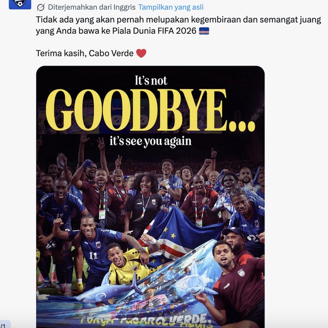 Cabo Verde Bikin Argentina Senam Jantung, Menangkan Hati Netizen