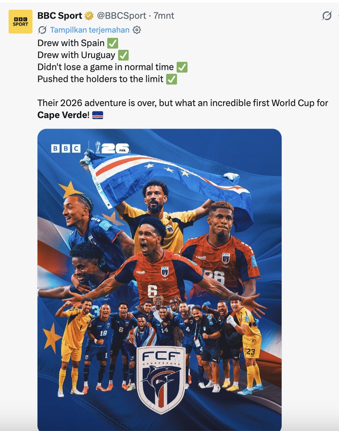 Cabo Verde Bikin Argentina Senam Jantung, Menangkan Hati Netizen