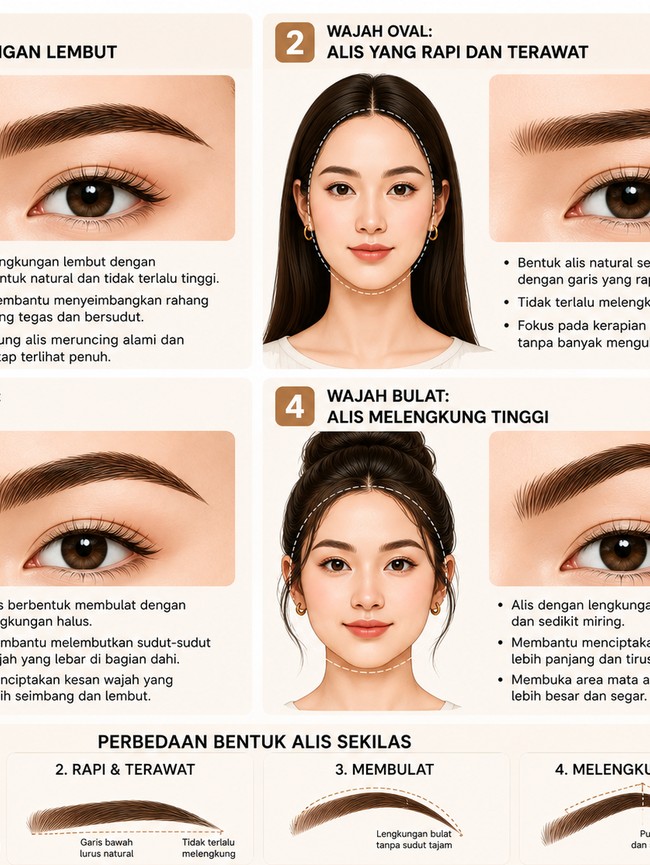 Infografis: Model Alis yang Cocok Sesuai Bentuk Wajah, Jangan Asal Pilih!