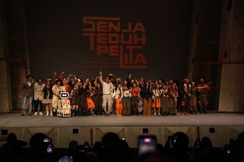 Musikal Senja Teduh Pelita Maliq & D'Essentials menghadiri preview Musikal Senja Teduh Pelita di Graha Bhakti Budaya, Jumat (3/7/2026).