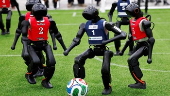 Kemajuan teknologi robotika kembali menjadi sorotan dalam ajang RoboCup 2026 yang digelar di Incheon, Korea Selatan. REUTERS/Kim Soo-hyeon