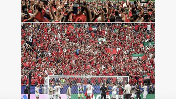 Fans Maroko merayakan dengan antusias kemenangan mereka. Foto: X.com