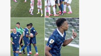 Paraguay mencoba segala cara untuk merusak permainan Prancis, termasuk mengganggu saat Prancis akan mengambil penalti. Foto: X.com