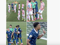 Heboh di Medsos: Paraguay Lawan Prancis Main Bola atau WWE?