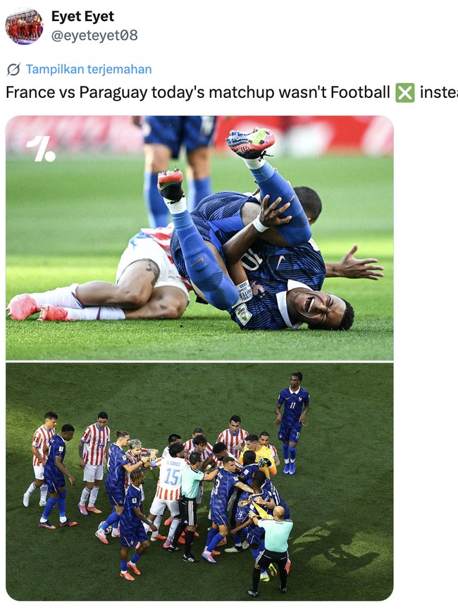 Heboh di Medsos: Paraguay Lawan Prancis Main Bola atau WWE?