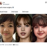 Tak sedikit yang salah fokus saat melihat side profile Lisa BLACKPINK. Tuduhan oplas hidung kembali mencuat setelah penampilannya di acara pembukaan Piala Dunia 2026 bulan lalu. Foto: dok. X