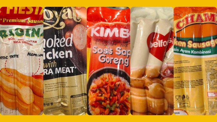 Perbandingan kandungan sodium dalam beberapa produk sosis di pasaran.