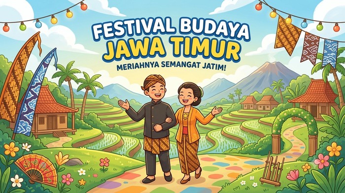Ilustrasi festival budaya Jawa Timur.