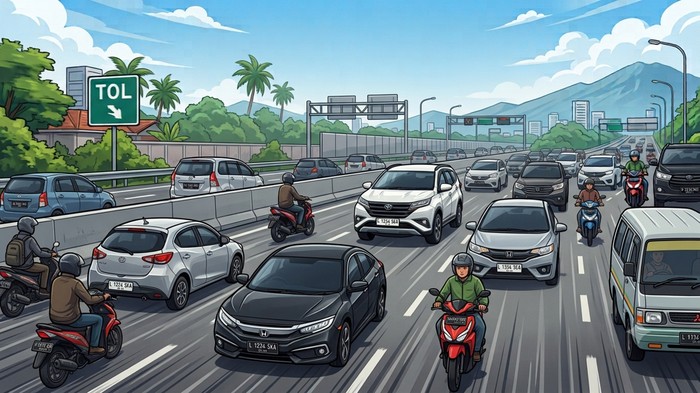 Ilustrasi kendaraan bermotor.