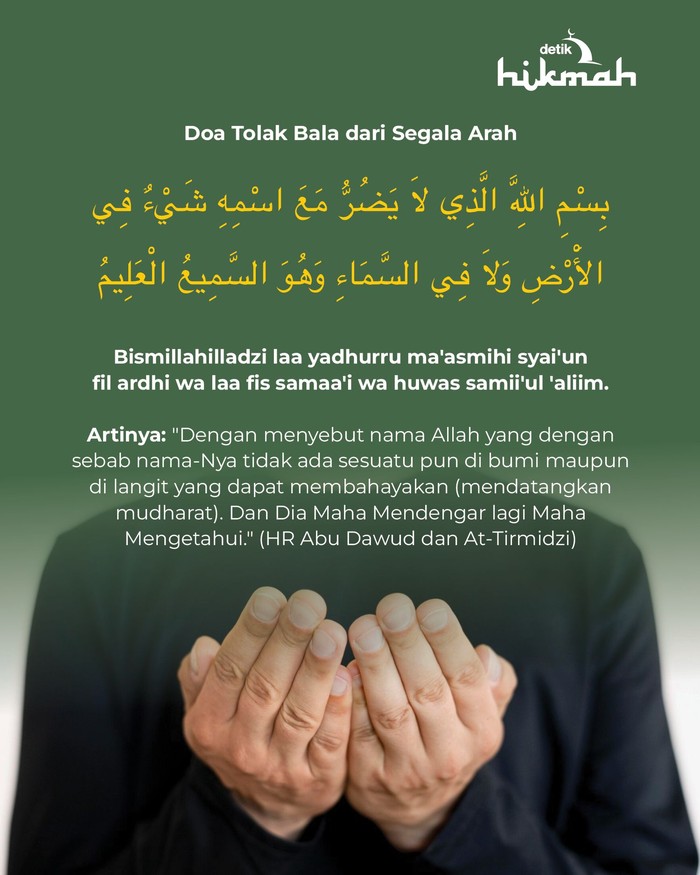 Infografis doa tolak bala untuk zikir pagi dan petang