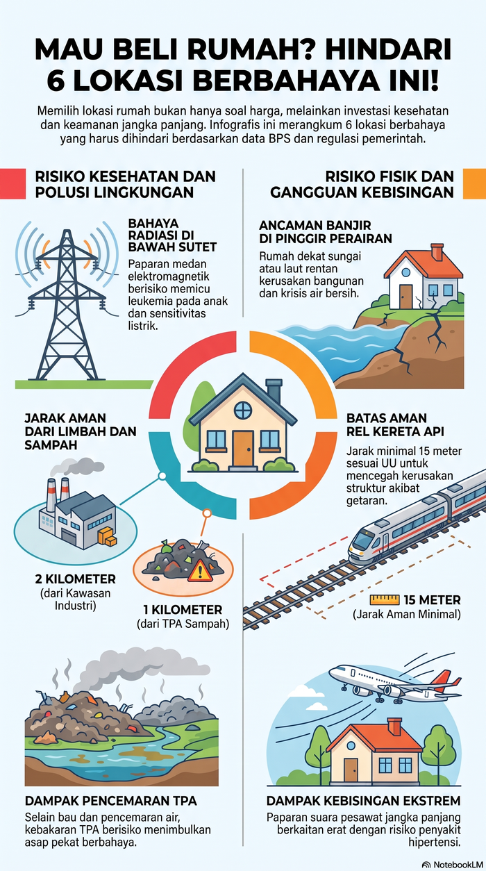 Infografis Hindari 6 Tempat Berbahaya untuk Beli Rumah
