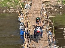 Bengawan Solo Surut, Jembatan Sesek Beton Muncul Lagi