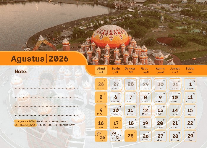 Kalender Agustus 2026