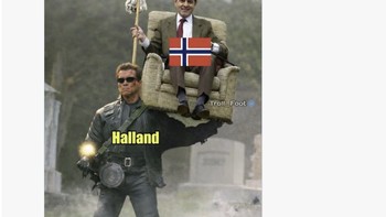 Haaland yang menggendong Norwegia. Foto: X.com