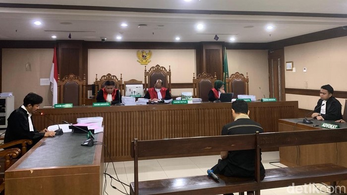 Sidang tuntutan kasus korupsi terkait investasi dari PT BVI dan PT MDI Ventures ke startup TaniHub. (Mulia/detikcom)