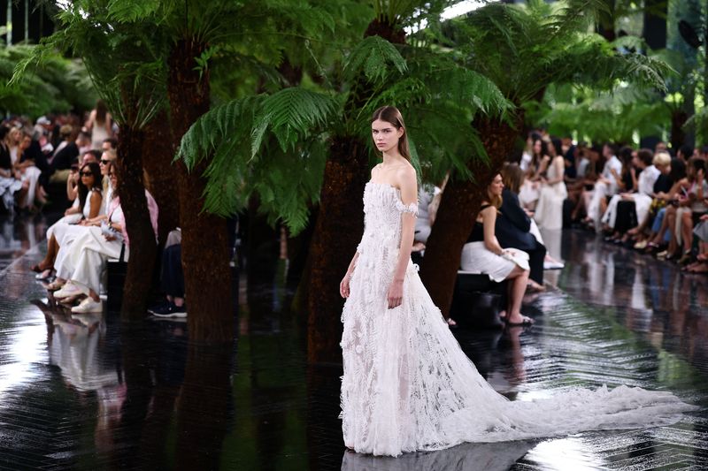 A model presents a creation by designer Jonathan Anderson as part of his Haute Couture Fall/Winter 2026-2027 collection show for fashion house Christian Dior in Paris, France, July 6, 2026. REUTERS/Sarah Meyssonnier