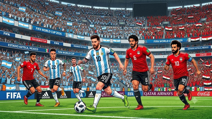 Ilustrasi Argentina vs Mesir