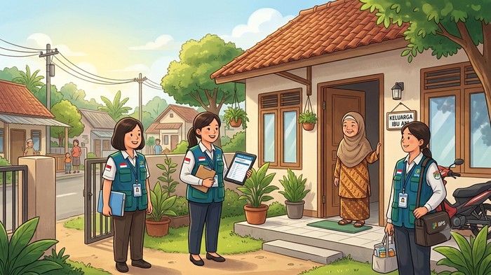 Ilustrasi sensus ekonomi di Indonesia.