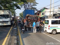 Truk Tabrak Sejumlah Motor di Jalur Maut Patung Sapi Pandaan, 3 Tewas