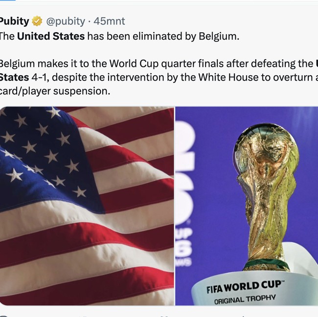 Amerika Serikat Tersingkir Dihajar Belgia, Ini Reaksi di Linimasa
