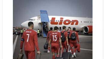 Tembus pertahanan Spanyol ❌ Tembus imigrasi ✅ Meme ini memperlihatkan para pemain Portugal berjalan menuju pesawat pulang. Kalimat satirnya menyebut Portugal gagal menembus pertahanan Spanyol, tetapi berhasil menuju bandara. Foto: X.com