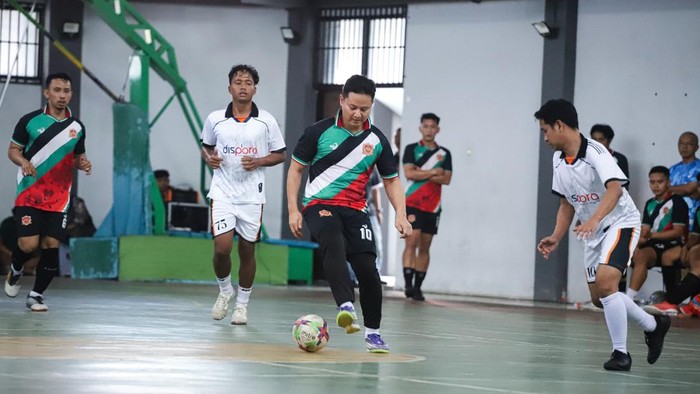 Bupati Trenggalek Mochamad Nur Arifin di laga Futsal Dispora Cup 1