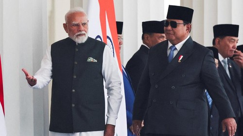 PM India Narendra Modi bertemu Presiden Prabowo Subianto di Istana Merdeka, Jakarta, Selasa (7/7/2026). REUTERS/Willy Kurniawan