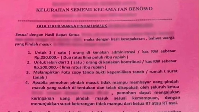 Pungutan warga yang pindah ke Sememi Surabaya