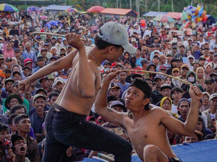 Sabet Rotan Demi Tradisi, Ojung Kembali Meriahkan Lumajang