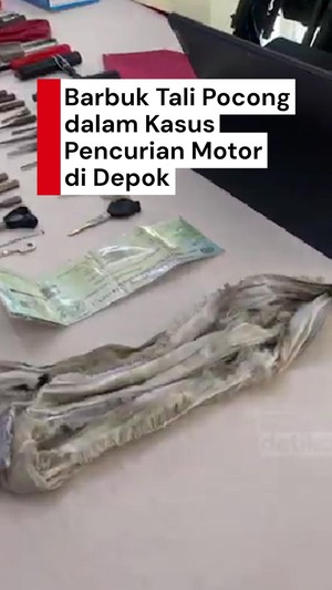 Video Penampakan Tali Pocong Jadi Barbuk Kasus Pencurian Motor di Depok