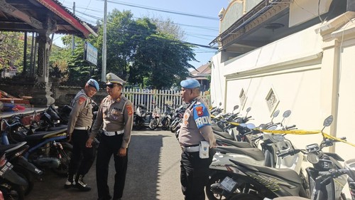 Puluhan sepeda motor sitaan Polisi dari kasus balap liar di wilayah hukum Polres Jembrana, Rabu (8/7/2026).