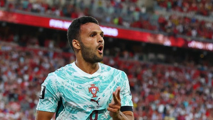 Soccer Football - FIFA World Cup 2026 - Round of 32 - Portugal v Croatia - Toronto Stadium, Toronto, Canada - July 2, 2026 Portugals Goncalo Ramos celebrates scoring their second goal REUTERS/Mike Segar