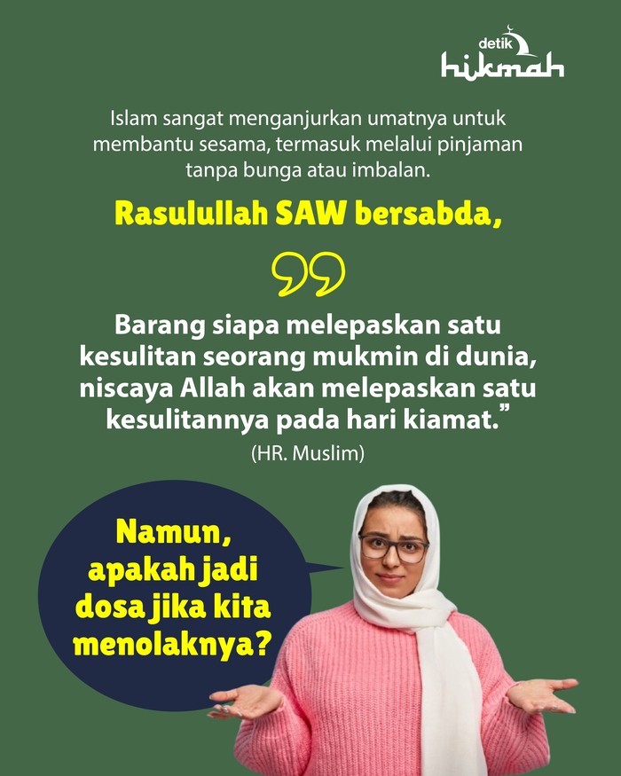 Infografis hukum menolak meminjamkan uang dalam Islam