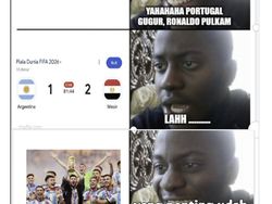 Meme Permisi Argentina Jagoan Mau Lewat, Fans Ronaldo Jangan Lihat
