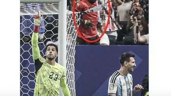 Reaksi penuh gembira Speed setelah Messi gagal penalti. Foto: X.com