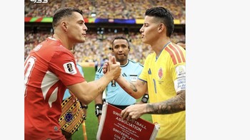 Swiss menang adu penalti atas Kolombia setelah skor bertahan 0-0. Foto: X.com